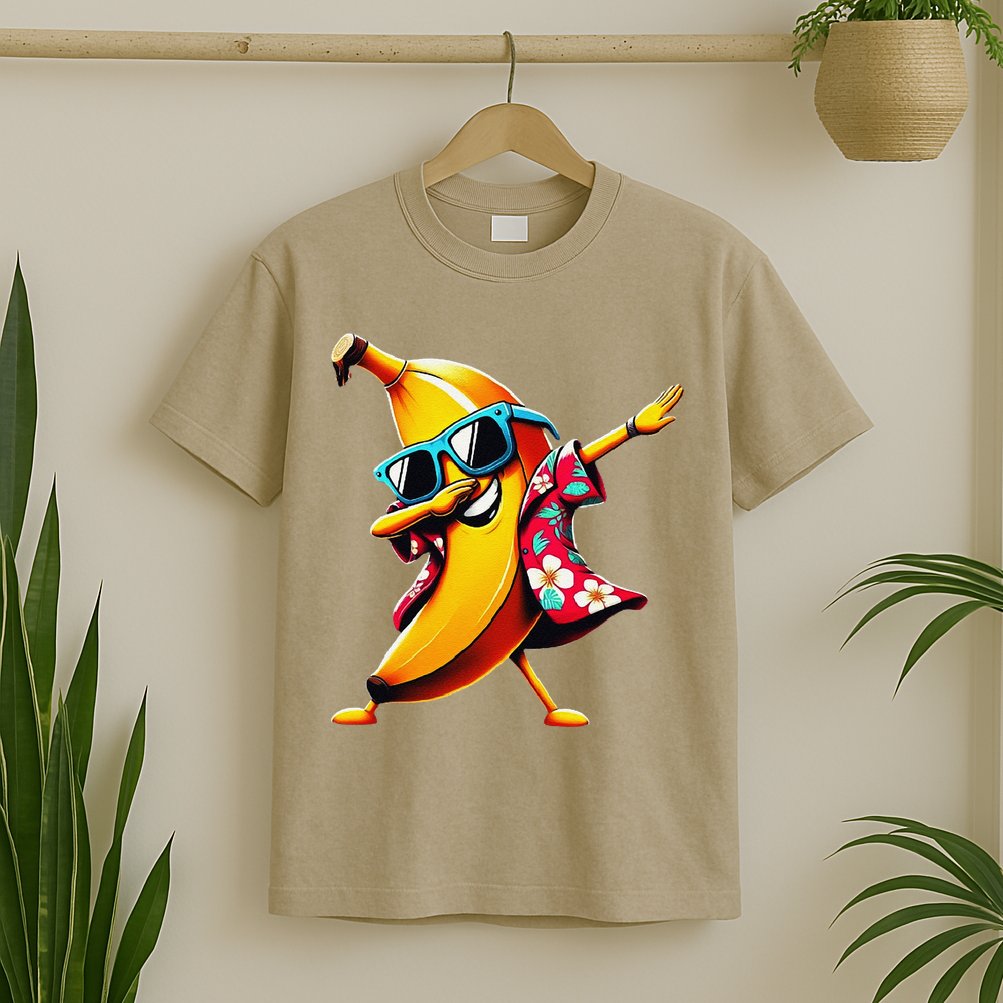 Dabbing Banana Wearing Sunglasses Dab Dance T-Shirt