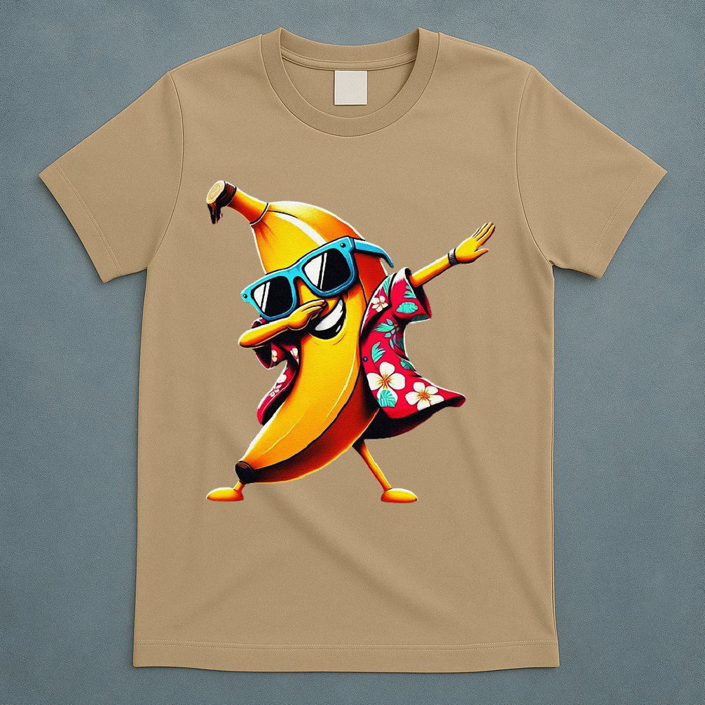 Dabbing Banana Wearing Sunglasses Dab Dance T-Shirt