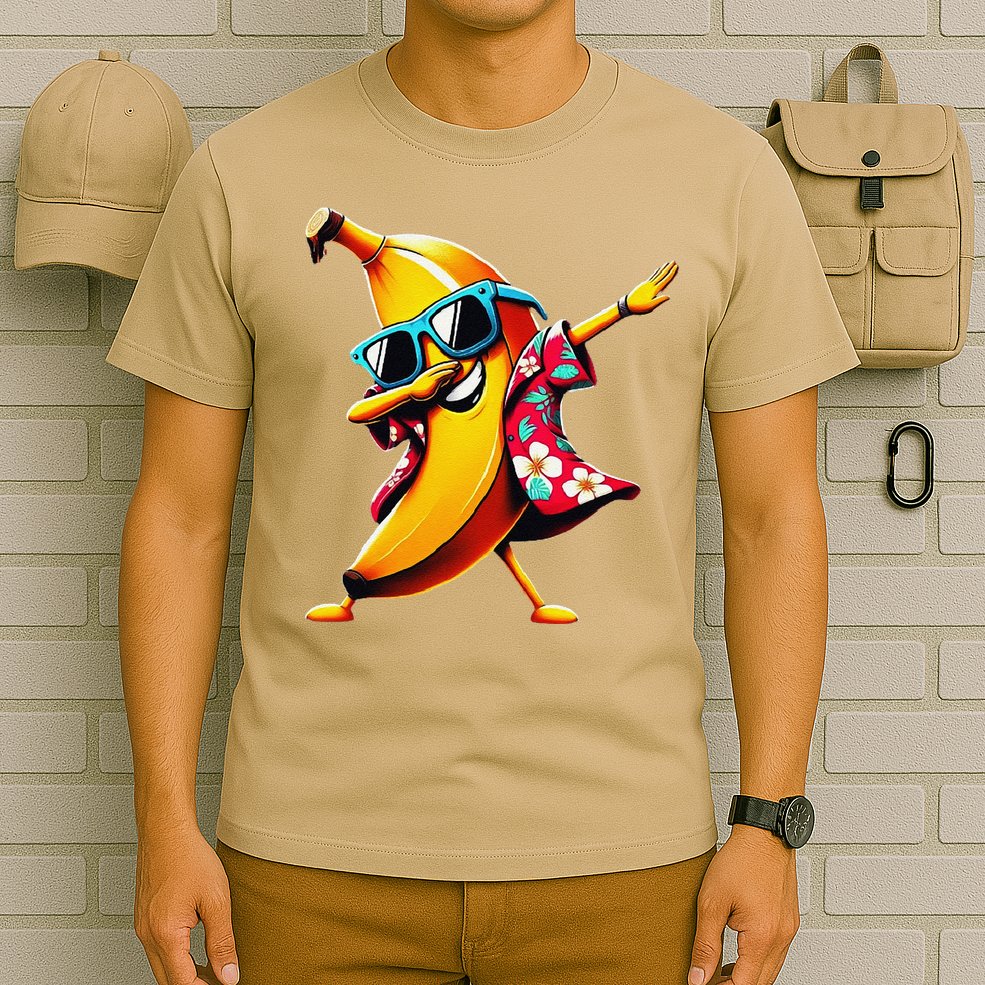 Dabbing Banana Wearing Sunglasses Dab Dance T-Shirt