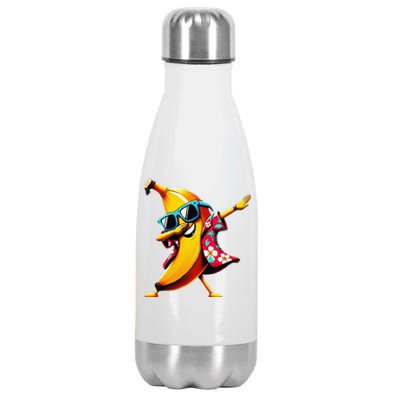 Dabbing Banana Wearing Sunglasses Dab Dance Stainless Steel Insulated Water Bottle