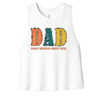 Dad Brave Warrior Smart Wise Women's Racerback Cropped Tank