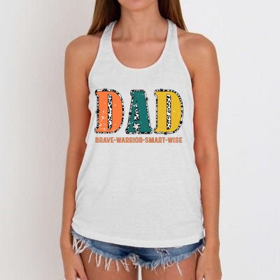 Dad Brave Warrior Smart Wise Women's Knotted Racerback Tank