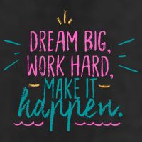 Dream Big Work Hard Make It Happen Quote Cool Comfort Performance Bucket Hat