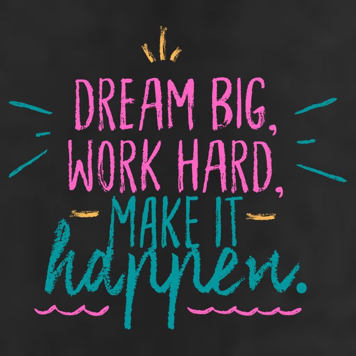 Dream Big Work Hard Make It Happen Quote Cool Comfort Performance Bucket Hat