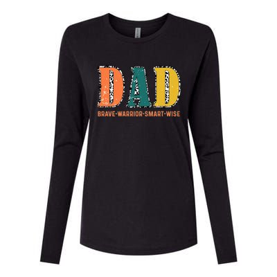 Dad Brave Warrior Smart Wise Womens Cotton Relaxed Long Sleeve T-Shirt