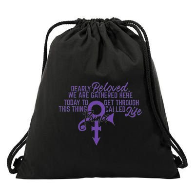 Dearly Beloved We Are Gathered Here Today To Get Through Drawstring Bag