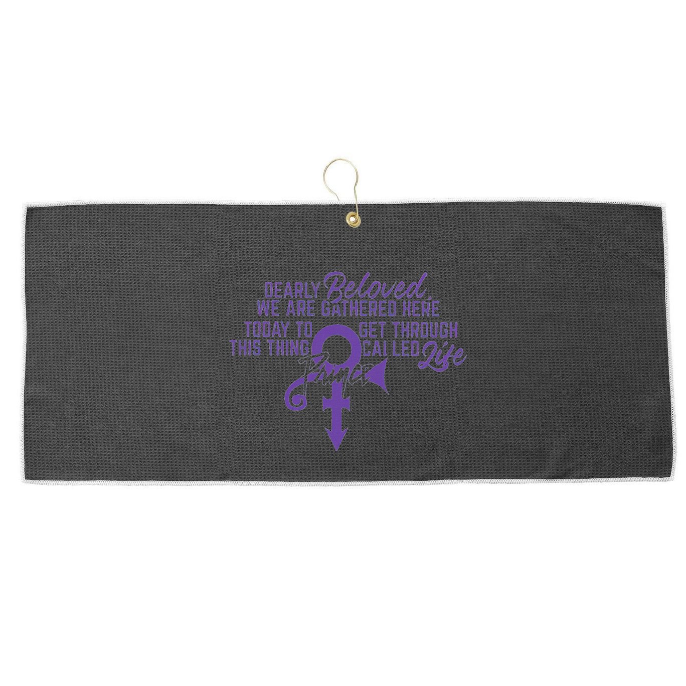 Dearly Beloved We Are Gathered Here Today To Get Through Large Microfiber Waffle Golf Towel