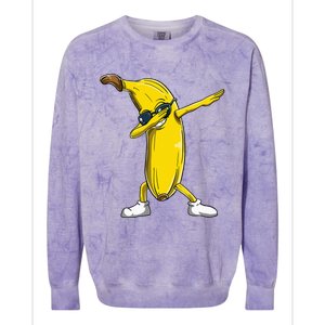 Dabbing Banana Wearing Sunglasses Dab Dance Girl Colorblast Crewneck Sweatshirt