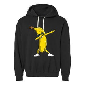 Dabbing Banana Wearing Sunglasses Dab Dance Girl Garment-Dyed Fleece Hoodie