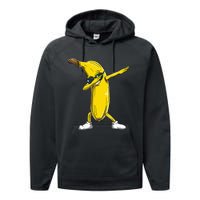 Dabbing Banana Wearing Sunglasses Dab Dance Girl Performance Fleece Hoodie