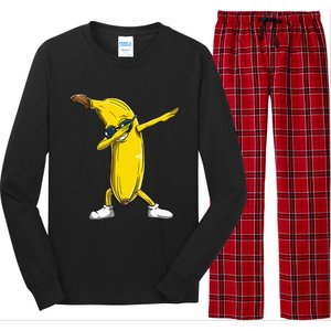 Dabbing Banana Wearing Sunglasses Dab Dance Girl Long Sleeve Pajama Set