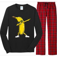 Dabbing Banana Wearing Sunglasses Dab Dance Girl Long Sleeve Pajama Set