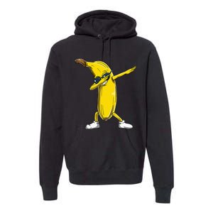 Dabbing Banana Wearing Sunglasses Dab Dance Girl Premium Hoodie