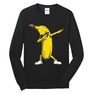 Dabbing Banana Wearing Sunglasses Dab Dance Girl Tall Long Sleeve T-Shirt