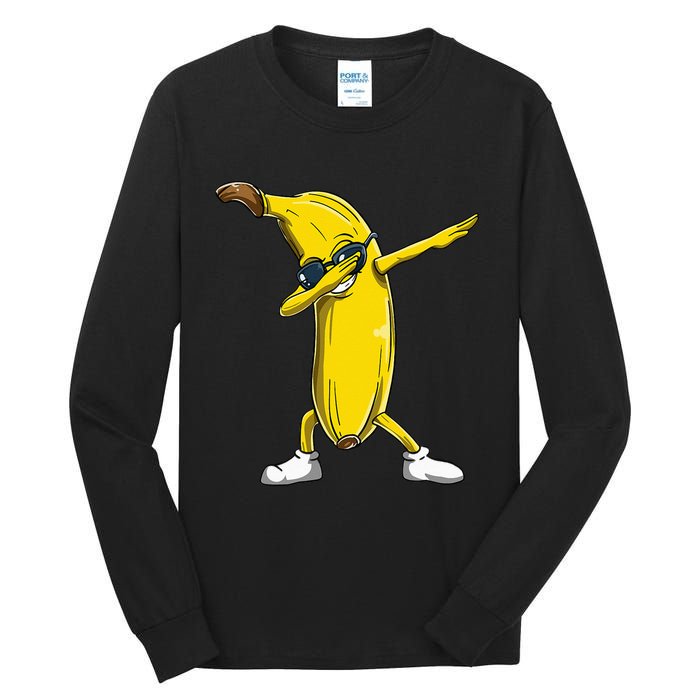 Dabbing Banana Wearing Sunglasses Dab Dance Girl Tall Long Sleeve T-Shirt