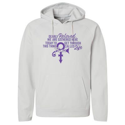 Dearly Beloved We Are Gathered Here Today To Get Through Performance Fleece Hoodie