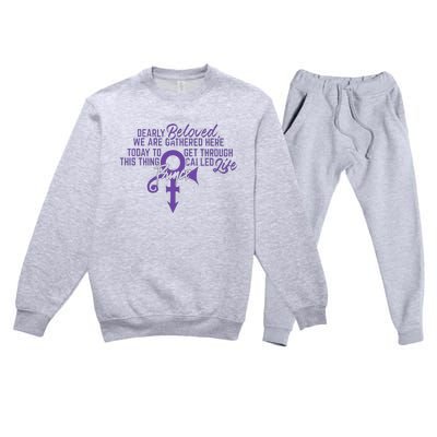 Dearly Beloved We Are Gathered Here Today To Get Through Premium Crewneck Sweatsuit Set