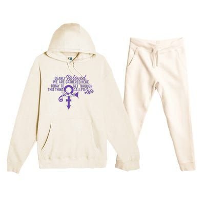 Dearly Beloved We Are Gathered Here Today To Get Through Premium Hooded Sweatsuit Set