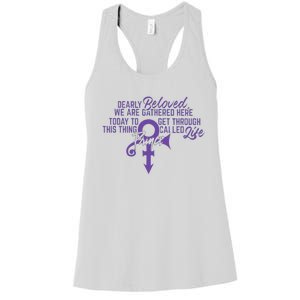 Dearly Beloved We Are Gathered Here Today To Get Through Women's Racerback Tank