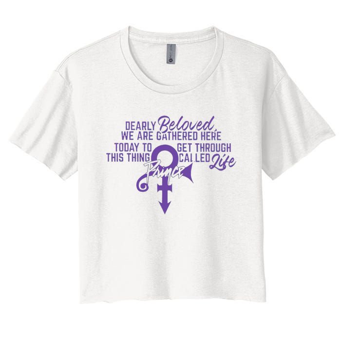 Dearly Beloved We Are Gathered Here Today To Get Through Women's Crop Top Tee