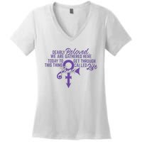 Dearly Beloved We Are Gathered Here Today To Get Through Women's V-Neck T-Shirt