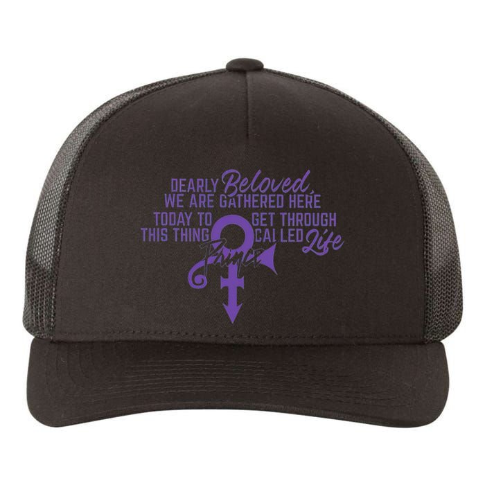 Dearly Beloved We Are Gathered Here Today To Get Through Yupoong Adult 5-Panel Trucker Hat