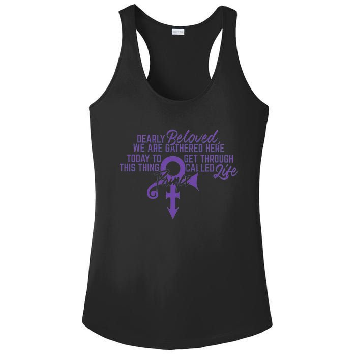 Dearly Beloved We Are Gathered Here Today To Get Through Ladies PosiCharge Competitor Racerback Tank