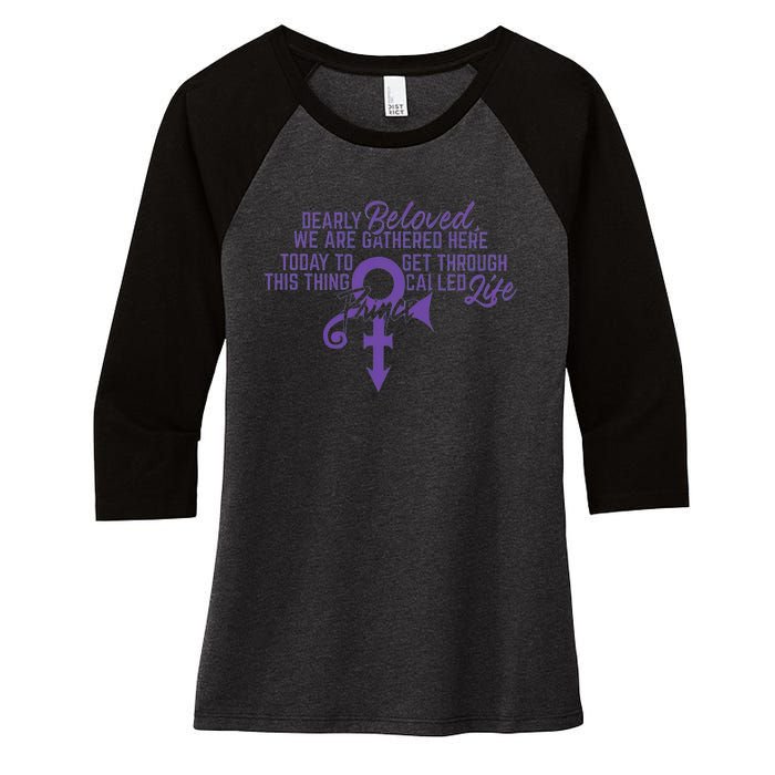 Dearly Beloved We Are Gathered Here Today To Get Through Women's Tri-Blend 3/4-Sleeve Raglan Shirt