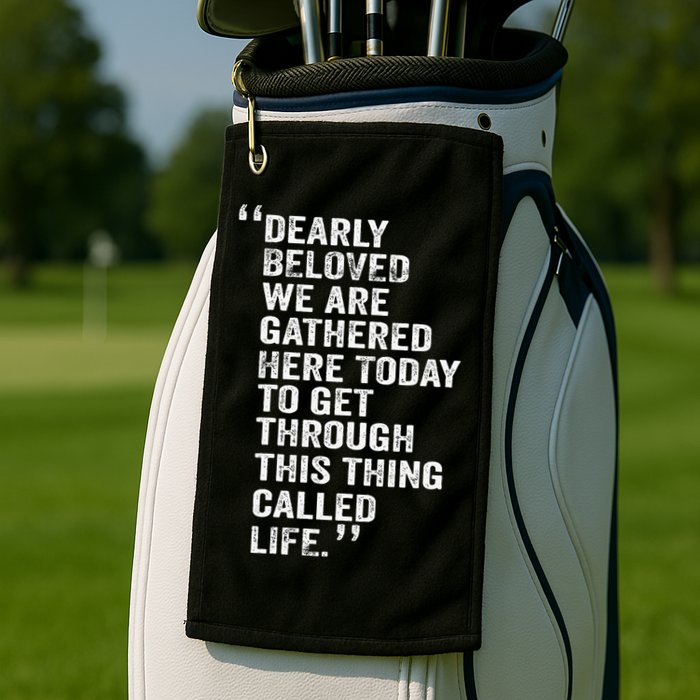Dearly Beloved We Are Gathered Here Today To Get Through Golf Towel