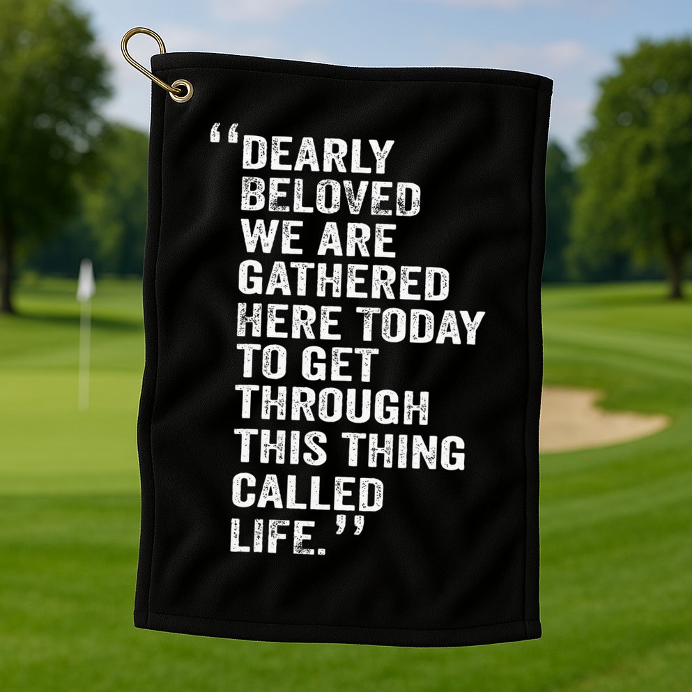 Dearly Beloved We Are Gathered Here Today To Get Through Golf Towel