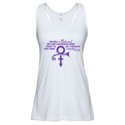 Dearly Beloved We Are Gathered Here Today To Get Through Ladies Essential Flowy Tank