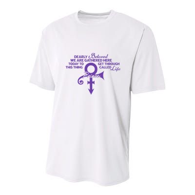 Dearly Beloved We Are Gathered Here Today To Get Through Youth Performance Sprint T-Shirt