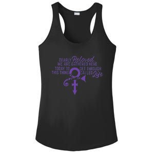 Dearly Beloved We Are Gathered Here Today To Get Through Ladies PosiCharge Competitor Racerback Tank