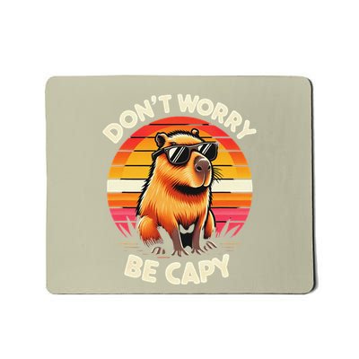 Dont Be Worry Be Capy Capybara Retro Rodent Funny Mousepad