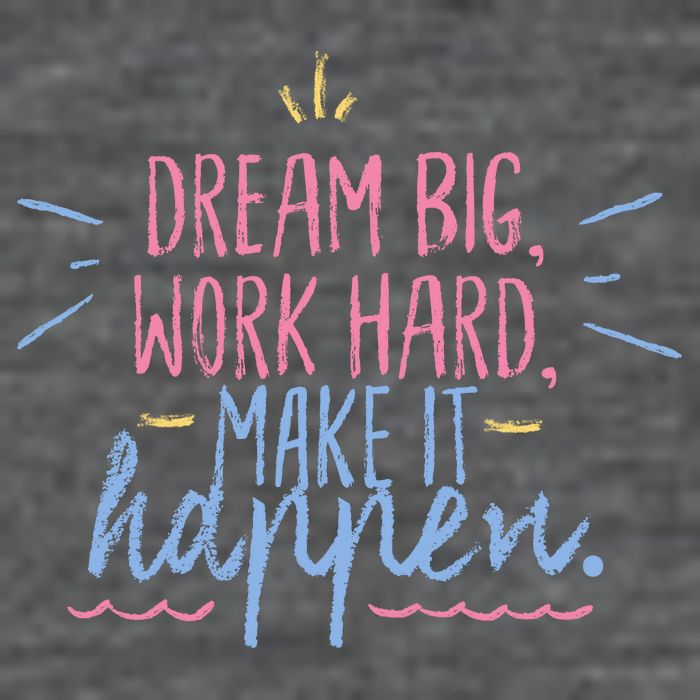 Dream Big Work Hard Make It Happen Quote Baby Bodysuit