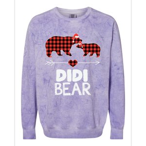 Didi Bear Xmas Pajama Red Plaid Buffalo Family Funny Funny Gift Colorblast Crewneck Sweatshirt