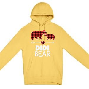 Didi Bear Xmas Pajama Red Plaid Buffalo Family Funny Funny Gift Premium Pullover Hoodie