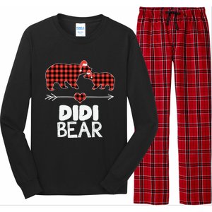 Didi Bear Xmas Pajama Red Plaid Buffalo Family Funny Funny Gift Long Sleeve Pajama Set