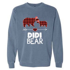 Didi Bear Xmas Pajama Red Plaid Buffalo Family Funny Funny Gift Garment-Dyed Sweatshirt