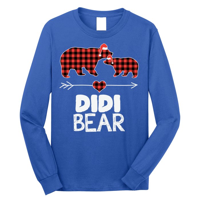 Didi Bear Xmas Pajama Red Plaid Buffalo Family Funny Funny Gift Long Sleeve Shirt