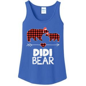 Didi Bear Xmas Pajama Red Plaid Buffalo Family Funny Funny Gift Ladies Essential Tank