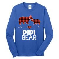 Didi Bear Xmas Pajama Red Plaid Buffalo Family Funny Funny Gift Tall Long Sleeve T-Shirt