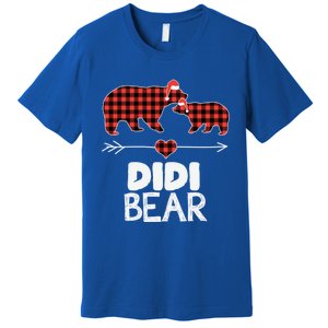 Didi Bear Xmas Pajama Red Plaid Buffalo Family Funny Funny Gift Premium T-Shirt