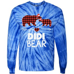 Didi Bear Xmas Pajama Red Plaid Buffalo Family Funny Funny Gift Tie-Dye Long Sleeve Shirt