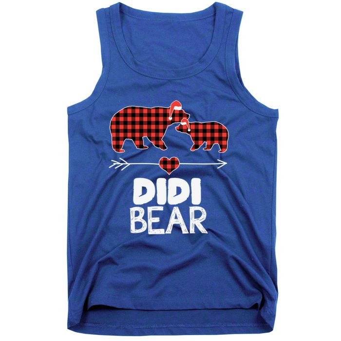 Didi Bear Xmas Pajama Red Plaid Buffalo Family Funny Funny Gift Tank Top