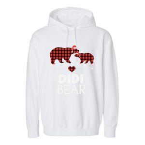 Didi Bear Xmas Pajama Red Plaid Buffalo Family Funny Funny Gift Garment-Dyed Fleece Hoodie