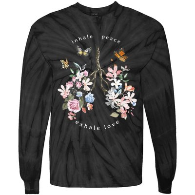 Deep Breath You Matter Inhale Peace Exhale Love Tie-Dye Long Sleeve Shirt