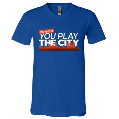 Detroit Baseball You Play Us You Play The City V-Neck T-Shirt