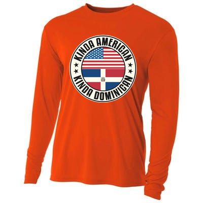 Dual Citizenship American Dominican Republic Usa Flag Gift Cooling Performance Long Sleeve Crew