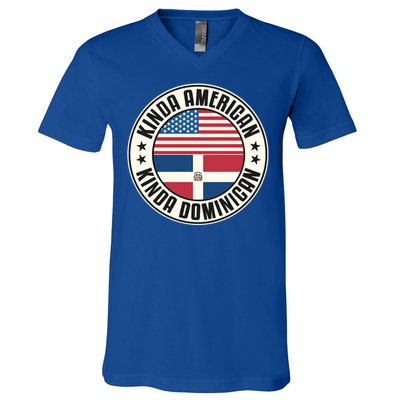 Dual Citizenship American Dominican Republic Usa Flag Gift V-Neck T-Shirt